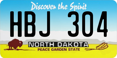 ND license plate HBJ304