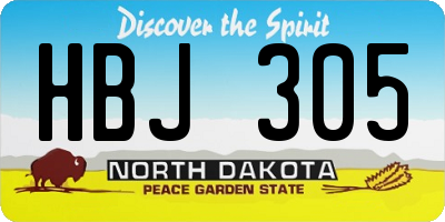 ND license plate HBJ305