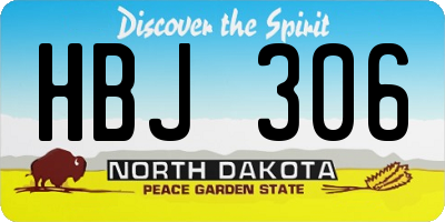 ND license plate HBJ306