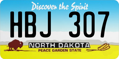 ND license plate HBJ307