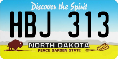 ND license plate HBJ313