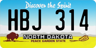 ND license plate HBJ314