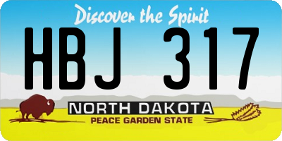 ND license plate HBJ317