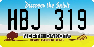 ND license plate HBJ319