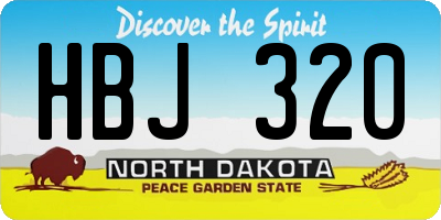 ND license plate HBJ320