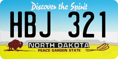 ND license plate HBJ321