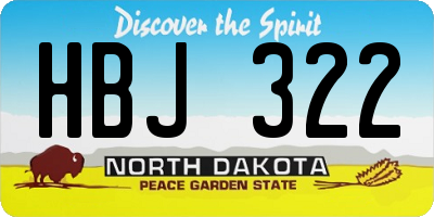 ND license plate HBJ322