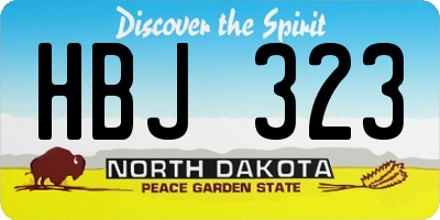 ND license plate HBJ323