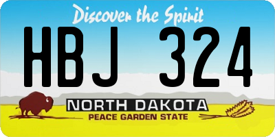 ND license plate HBJ324