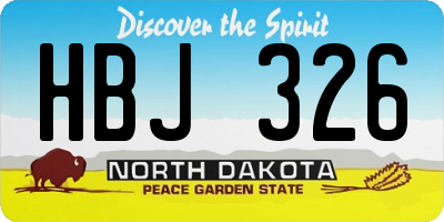 ND license plate HBJ326