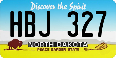 ND license plate HBJ327