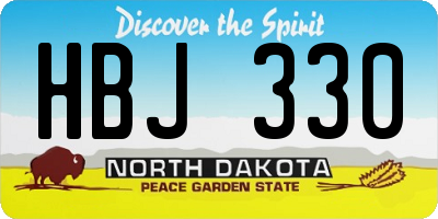 ND license plate HBJ330