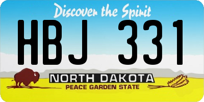 ND license plate HBJ331