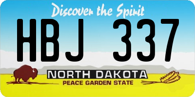 ND license plate HBJ337