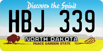 ND license plate HBJ339