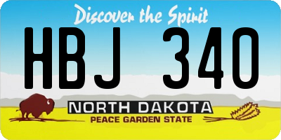 ND license plate HBJ340