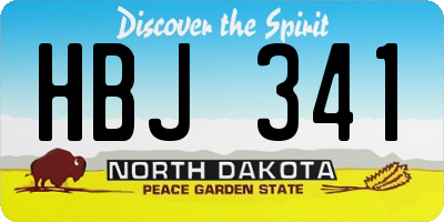 ND license plate HBJ341