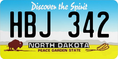 ND license plate HBJ342