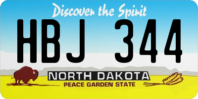 ND license plate HBJ344