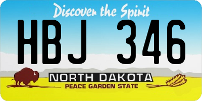 ND license plate HBJ346