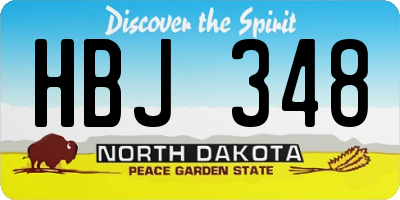 ND license plate HBJ348