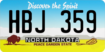 ND license plate HBJ359