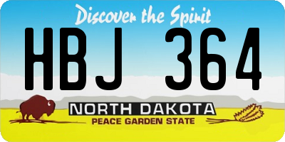 ND license plate HBJ364