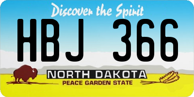 ND license plate HBJ366