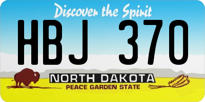 ND license plate HBJ370