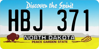 ND license plate HBJ371