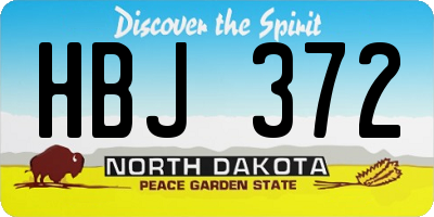 ND license plate HBJ372