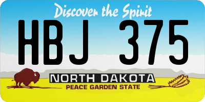 ND license plate HBJ375