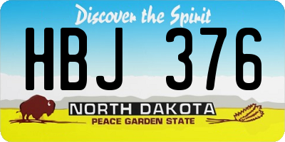ND license plate HBJ376