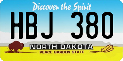 ND license plate HBJ380