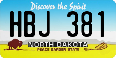 ND license plate HBJ381