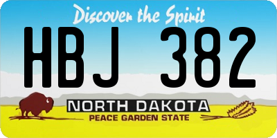 ND license plate HBJ382