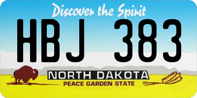 ND license plate HBJ383