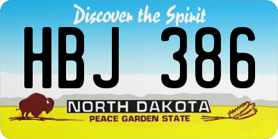 ND license plate HBJ386
