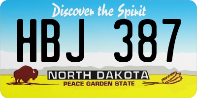 ND license plate HBJ387