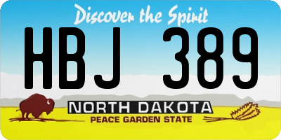ND license plate HBJ389