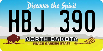 ND license plate HBJ390