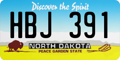 ND license plate HBJ391