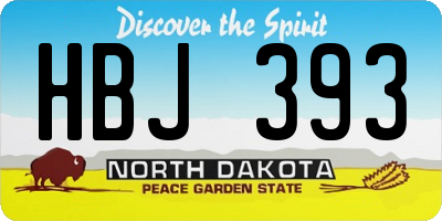 ND license plate HBJ393