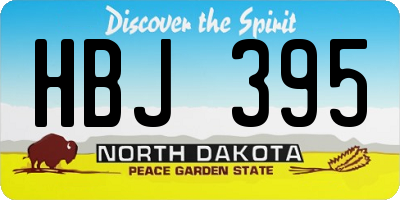 ND license plate HBJ395