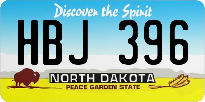 ND license plate HBJ396