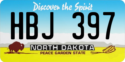 ND license plate HBJ397