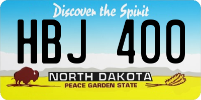 ND license plate HBJ400