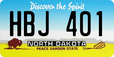 ND license plate HBJ401