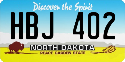 ND license plate HBJ402