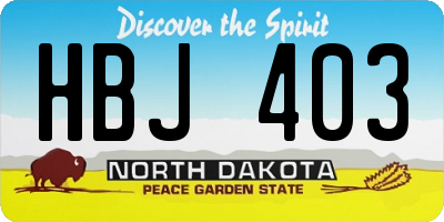 ND license plate HBJ403